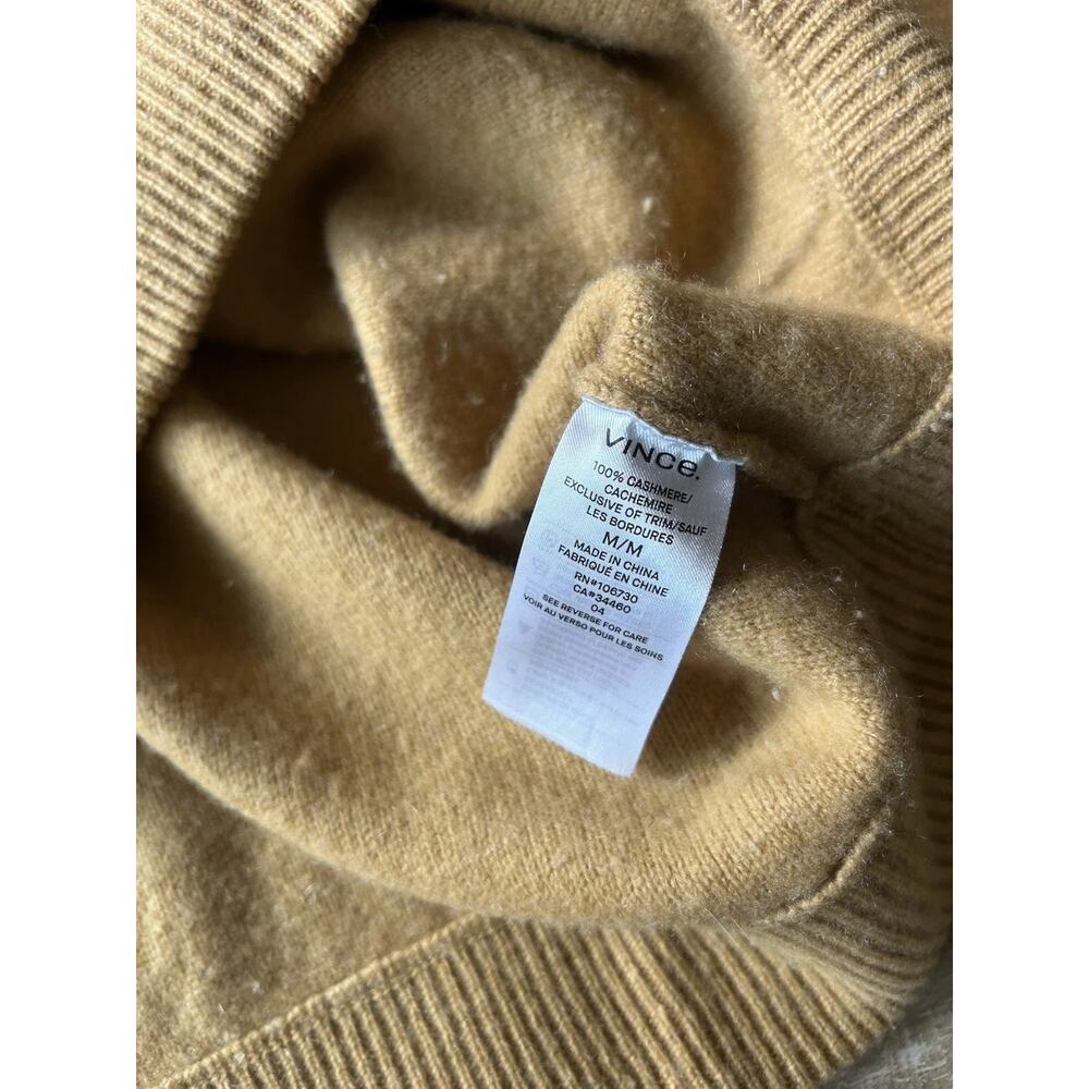 Vince 100% Cashmere Hoodie Sweater Mens M Beige Pullover Kangaroo Pocket - Picture 4 of 10